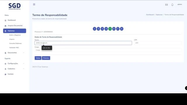 Diploma Digital - Passo 5 - Termo de Responsabilidade