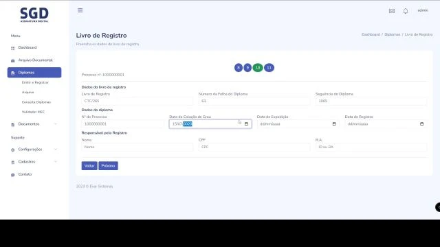 Diploma Digital - Passo 10 - Livro de Registro