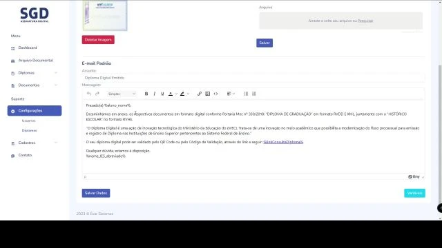 Configurações Personalizáveis do Diploma Digital