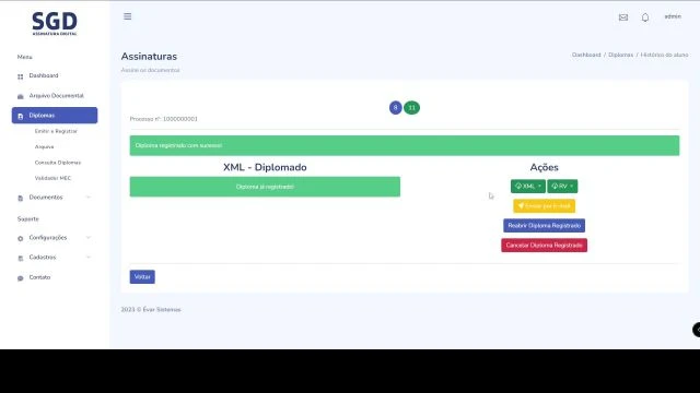 Diploma Digital - Passo 11 - Assinar e Registrar